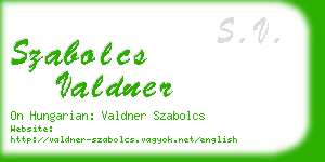 szabolcs valdner business card